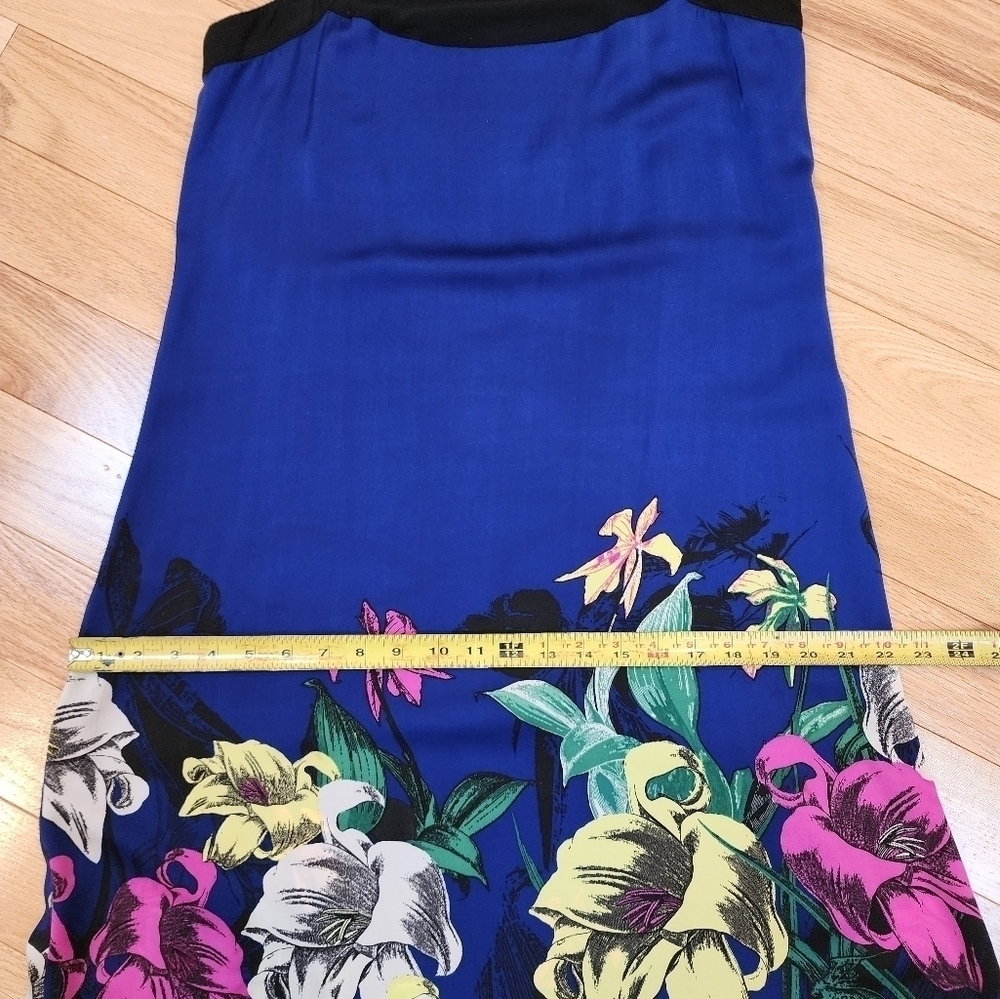 DKNY Blue Floral Print Sleeveless High/Low Hem A-Line Dress Size Small - Picture 9 of 13